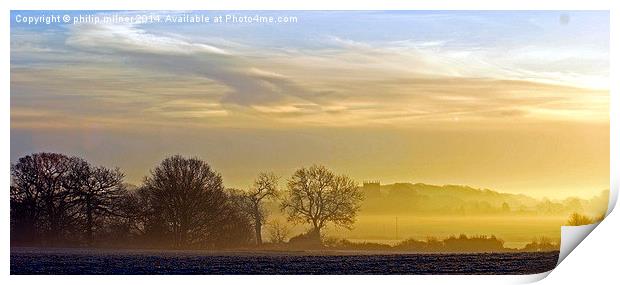 Sunrise In The Mist Print by philip milner
