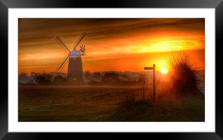 Burnham Overy Staithe windmill #1 Framed Mounted Print by Gary Pearson