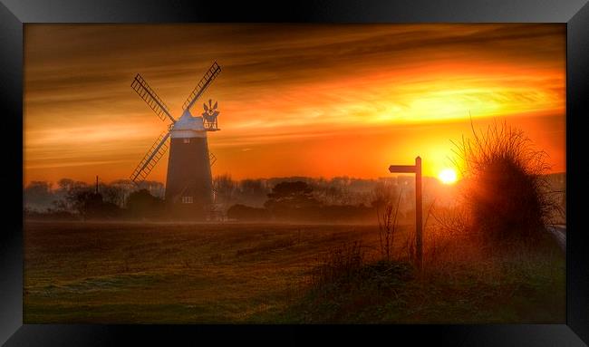 Burnham Overy Staithe windmill #1 Framed Print by Gary Pearson