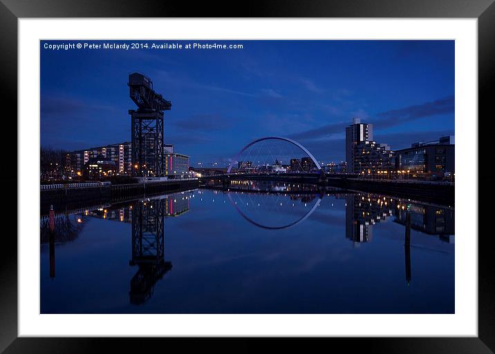 Twilight on the Clyde . Framed Mounted Print by Peter Mclardy