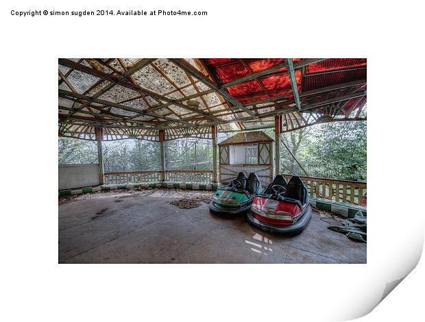 old Shipley Glen Dodgems Print by simon sugden