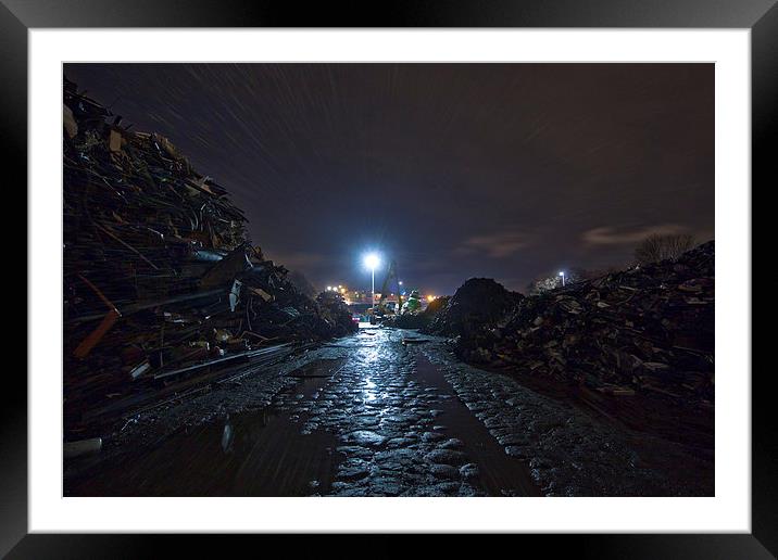 crossley evans  shipley at night Framed Mounted Print by simon sugden