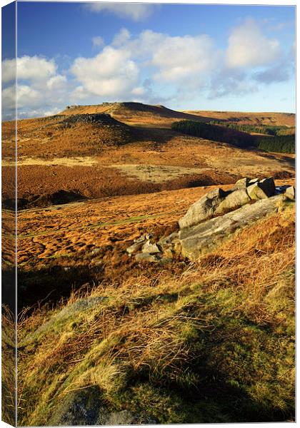 View from Burbage Rocks Canvas Print by Darren Galpin
