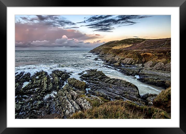 Baggy Point sunrise Framed Mounted Print by Dave Wilkinson North Devon Ph