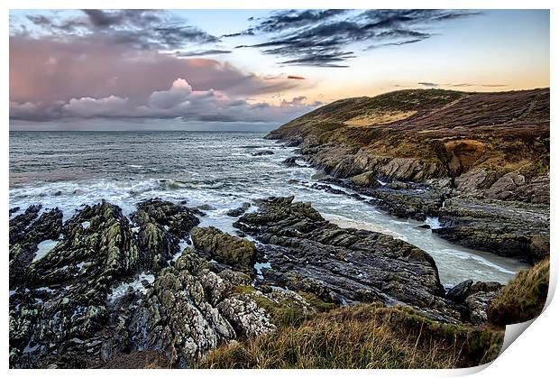 Baggy Point sunrise Print by Dave Wilkinson North Devon Ph