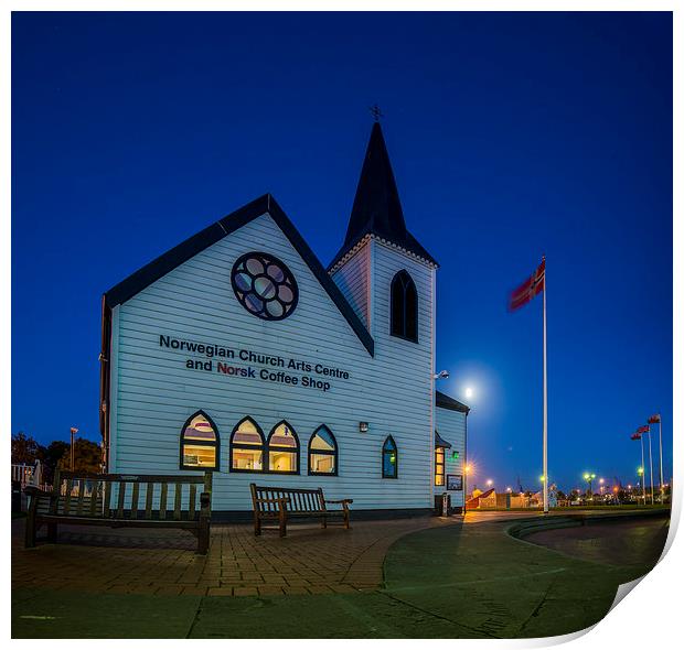 The Norwegian Church Print by Creative Photography Wales