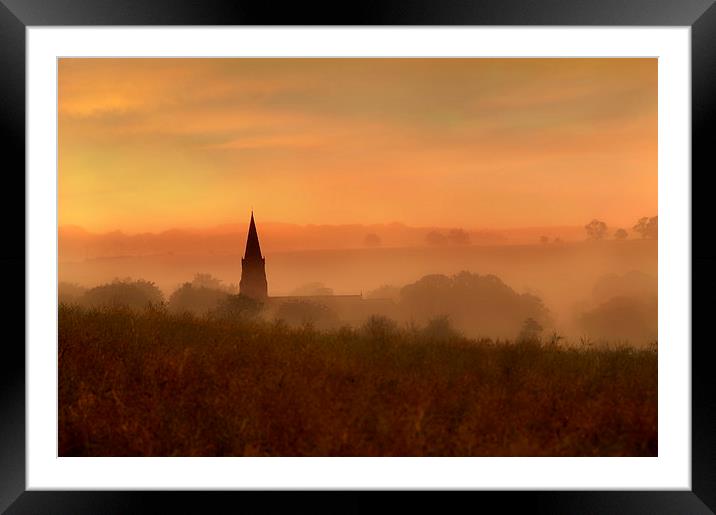 Church spire in the mist, Framed Mounted Print by Robert Fielding
