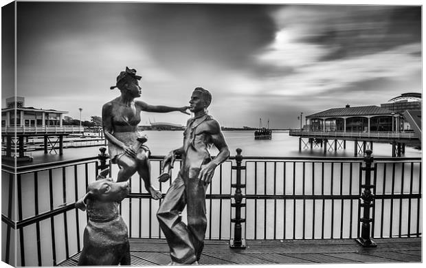 Mermaid Quay,  Statue Canvas Print by Creative Photography Wales