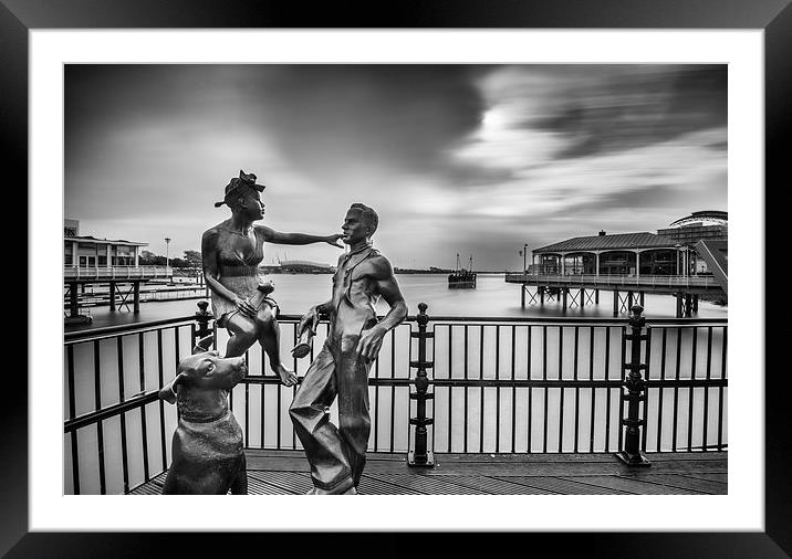 Mermaid Quay,  Statue Framed Mounted Print by Creative Photography Wales