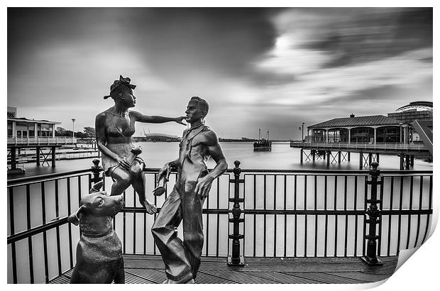 Mermaid Quay,  Statue Print by Creative Photography Wales