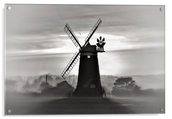 Burnham Overy Staithe windmill #4 Acrylic by Gary Pearson