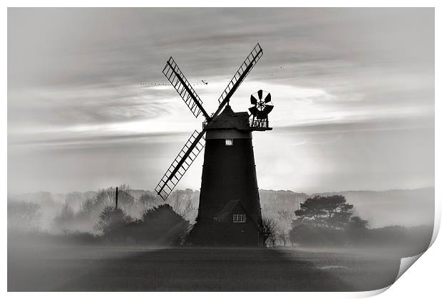Burnham Overy Staithe windmill #4 Print by Gary Pearson