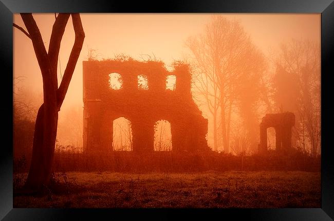 Ruins in the Mist Framed Print by Robert Cane