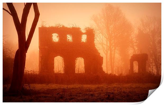 Ruins in the Mist Print by Robert Cane