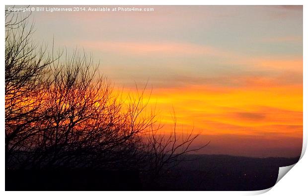 Sunset over the Clyde Valley 1 Print by Bill Lighterness