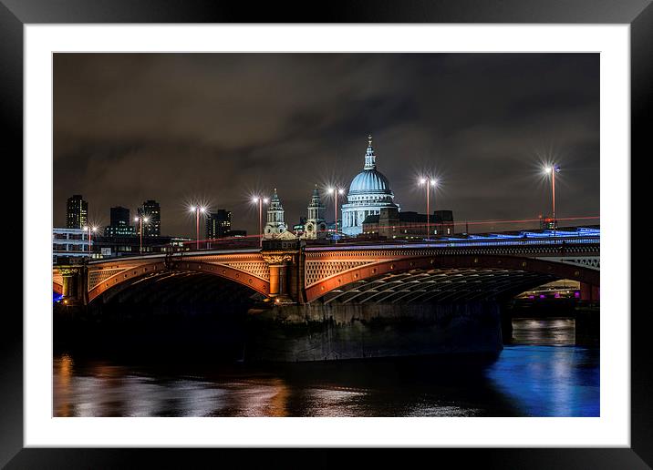 Blackfriars and St Pauls Framed Mounted Print by Carmen Clark