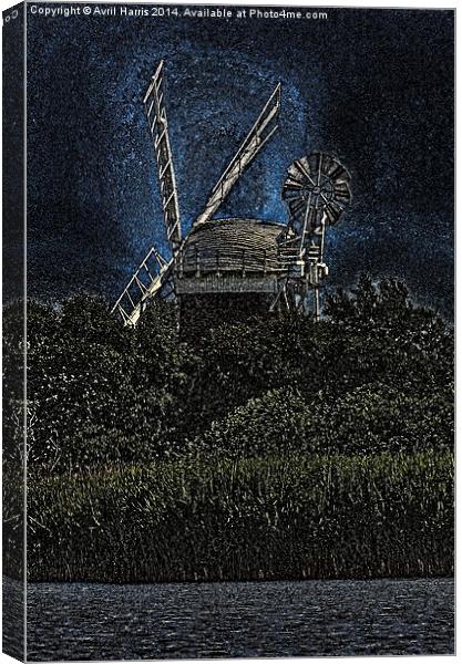 Horsey windmill Canvas Print by Avril Harris