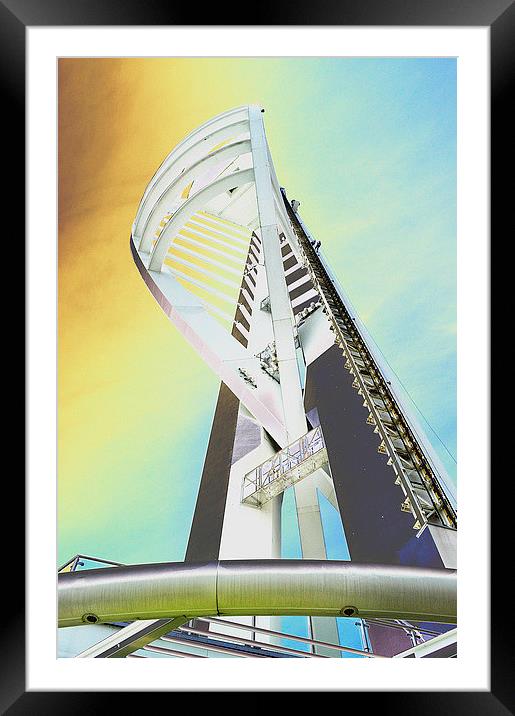 Spinnaker Tower skywards Framed Mounted Print by michelle rook
