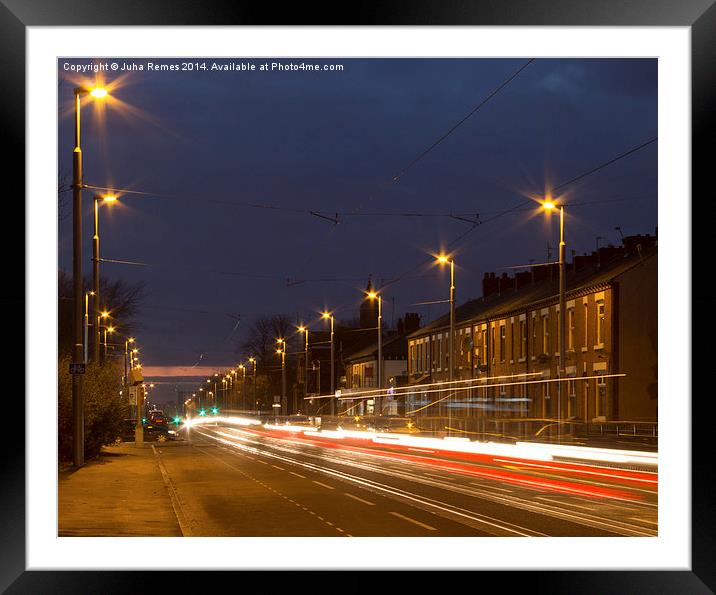 Urban Nightscape in Manchester Framed Mounted Print by Juha Remes