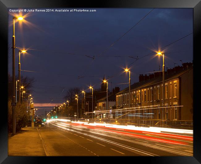 Urban Nightscape in Manchester Framed Print by Juha Remes