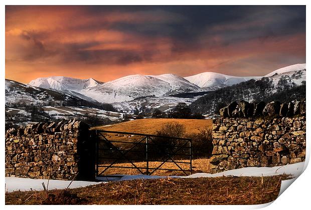 Fells of the lakes Print by Robert Fielding