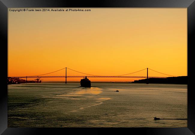 Portuguese sunrise on the River Tagus Framed Print by Frank Irwin