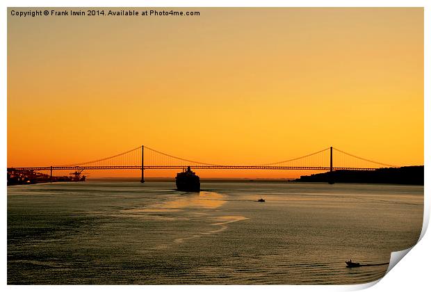 Portuguese sunrise on the River Tagus Print by Frank Irwin