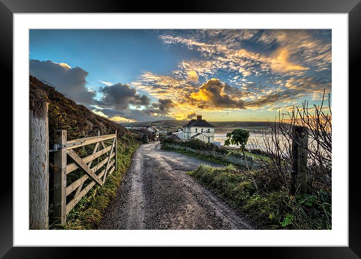 Croyde Bay at sunrise Framed Mounted Print by Dave Wilkinson North Devon Ph
