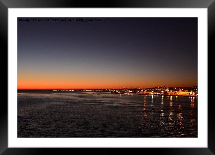 Lisbon from the Tagus by night. Framed Mounted Print by Frank Irwin