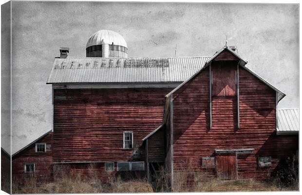 Old Red Barn Canvas Print by Mary Lane