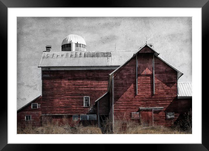 Old Red Barn Framed Mounted Print by Mary Lane