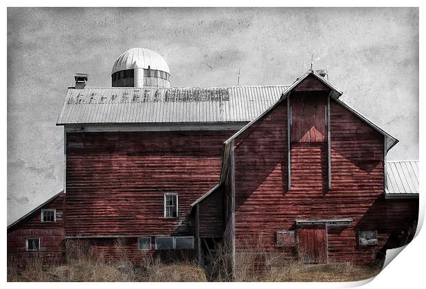 Old Red Barn Print by Mary Lane
