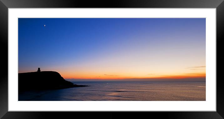 Sea, Sunset, Moon & Clavell Tower Framed Mounted Print by James Battersby