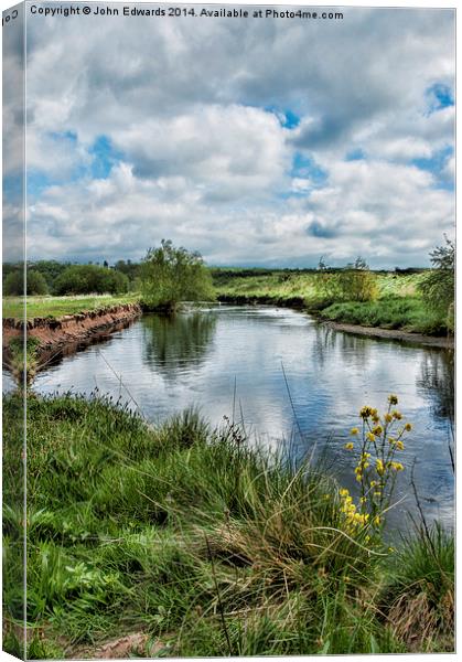 River Tame, North Warwickshire Canvas Print by John Edwards