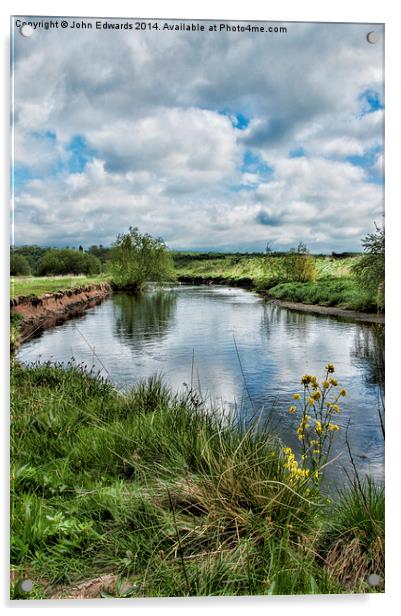 River Tame, North Warwickshire Acrylic by John Edwards