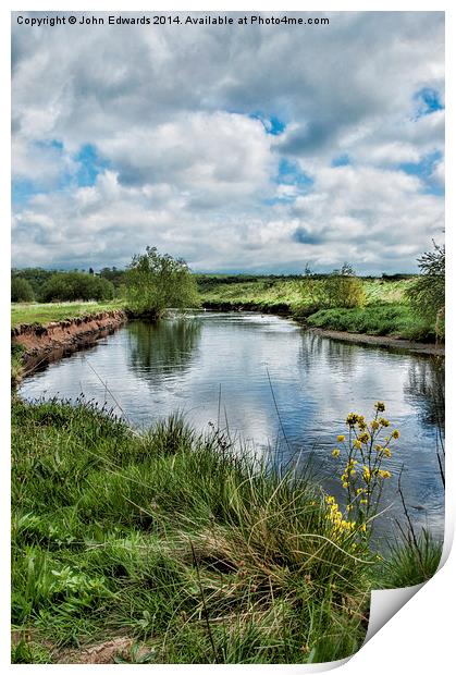 River Tame, North Warwickshire Print by John Edwards