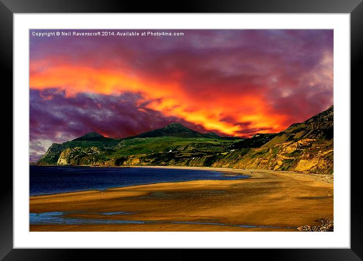 Nefyn sunset Framed Mounted Print by Neil Ravenscroft