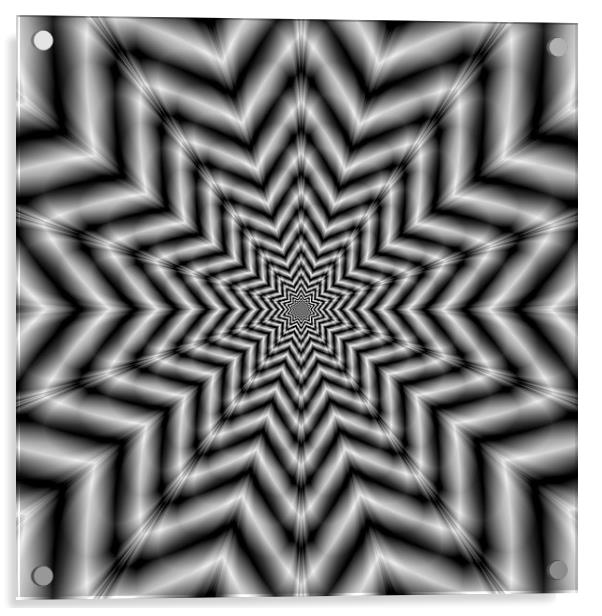 Optically Challenging Star in Black and White Acrylic by Colin Forrest