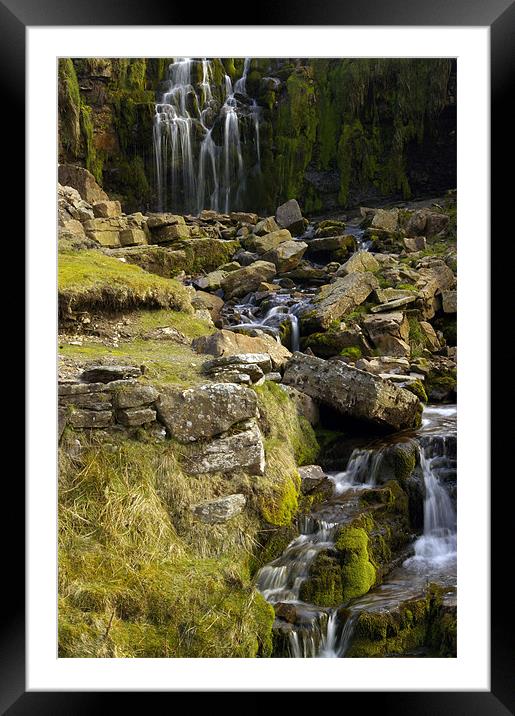 Waterfall Yorkshire Dales Framed Mounted Print by David Borrill