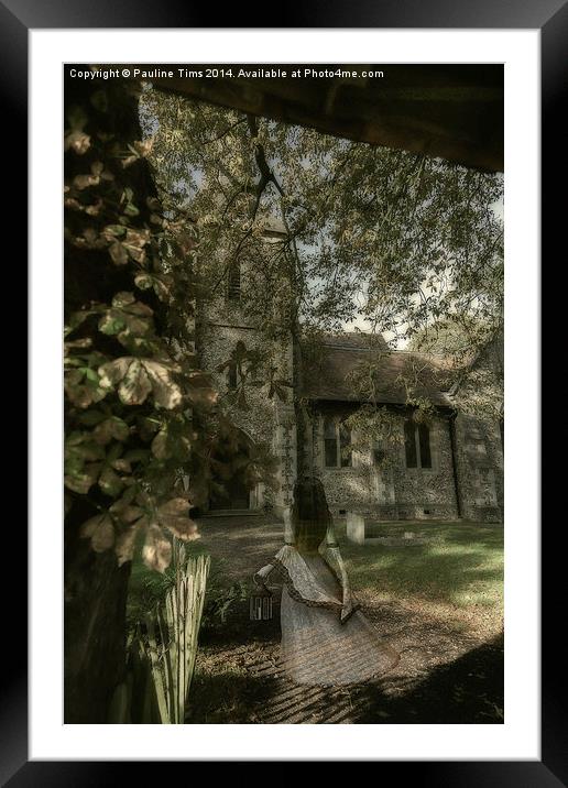 Through the Lichgate at Holy Trinity Church, Hatfi Framed Mounted Print by Pauline Tims