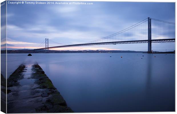 Tranquil Forth Road Bridge at Dusk Canvas Print by Tommy Dickson