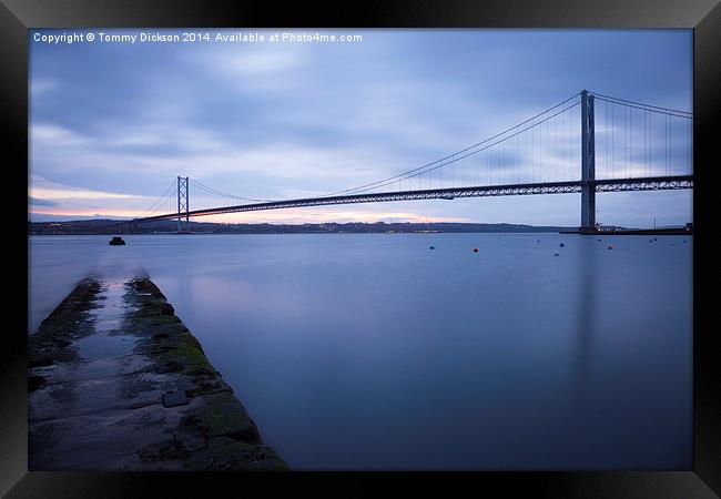 Tranquil Forth Road Bridge at Dusk Framed Print by Tommy Dickson