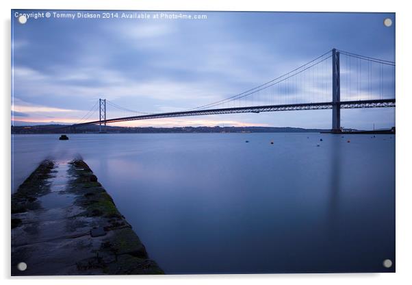 Tranquil Forth Road Bridge at Dusk Acrylic by Tommy Dickson