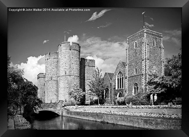 Westgate Towers and Gardens in Canterbury Framed Print by John B Walker LRPS