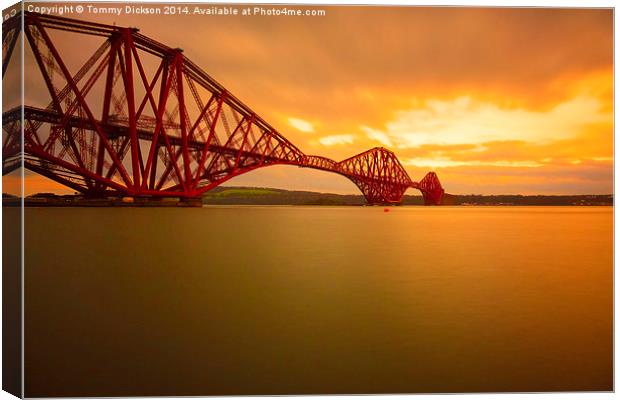 Tranquil Sunset Over Iconic Forth Rail Bridge Canvas Print by Tommy Dickson