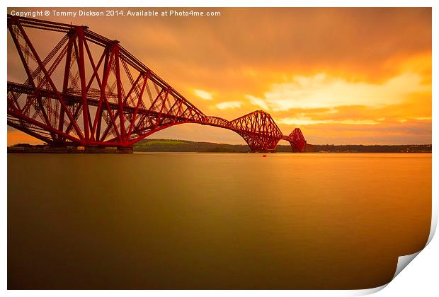 Tranquil Sunset Over Iconic Forth Rail Bridge Print by Tommy Dickson