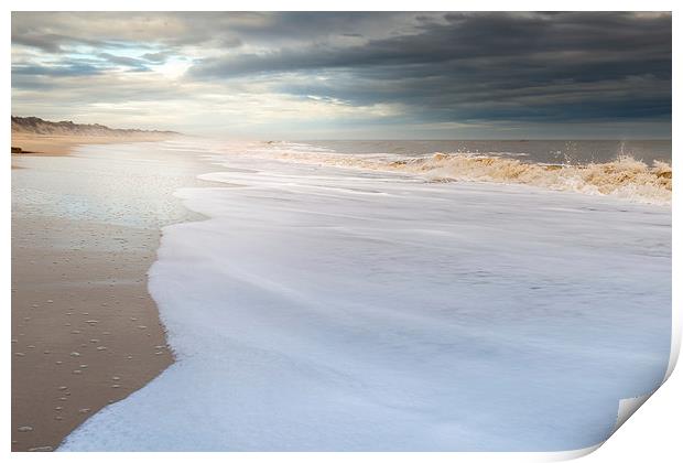 North Sea at Hemsby Print by Stephen Mole