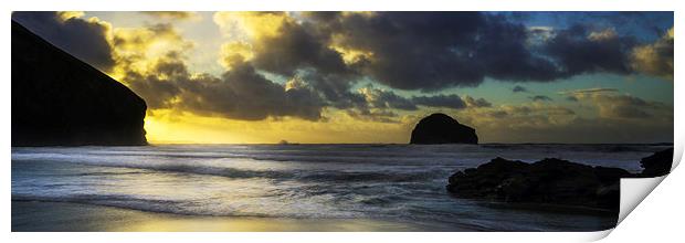 Trebarwith Strand Sunset Print by David Wilkins