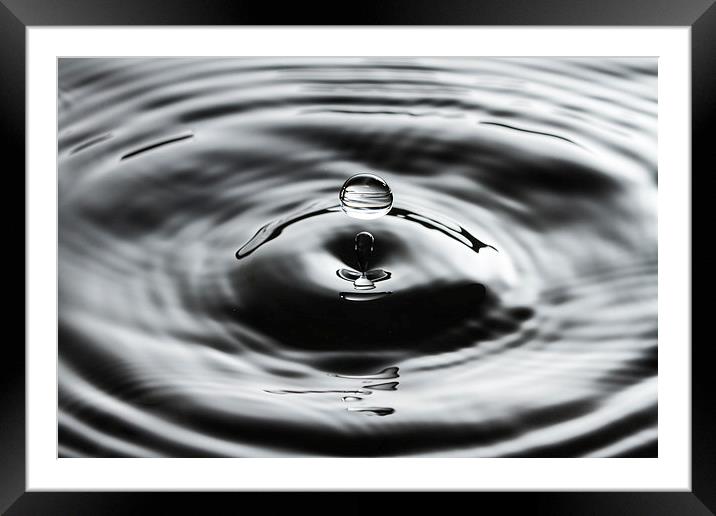 Water Droplet Framed Mounted Print by Malcolm Wood