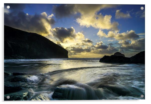 Trebarwith Cauldron Acrylic by David Wilkins